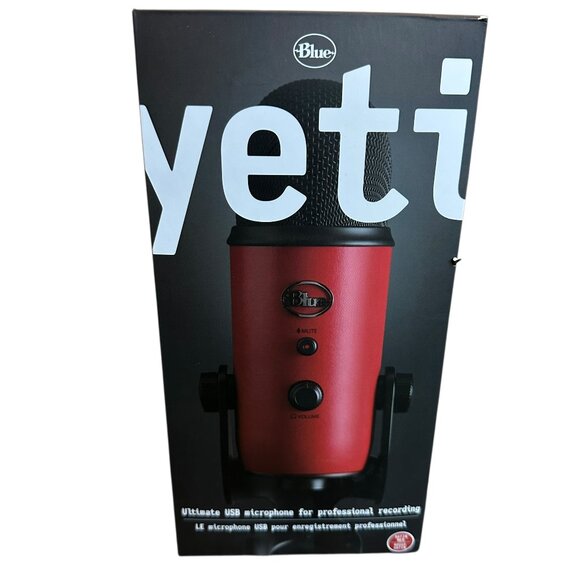 Blue Yeti Logitech Red USB Microphone Quality Recording Personal Studio NIB New - Picture 1 of 13